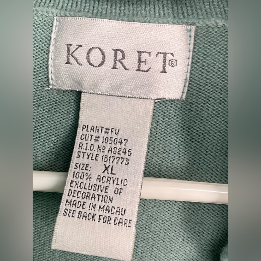Koret Mint Green Embellished Cardigan (XL) Pants 18 - Picture 2 of 10